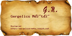 Gergelics Máté névjegykártya