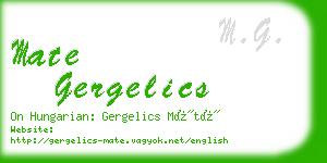 mate gergelics business card